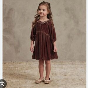 Noralee Adeline Elegant, Wine / Brown Velvet Kids Formal Dress, Size 6